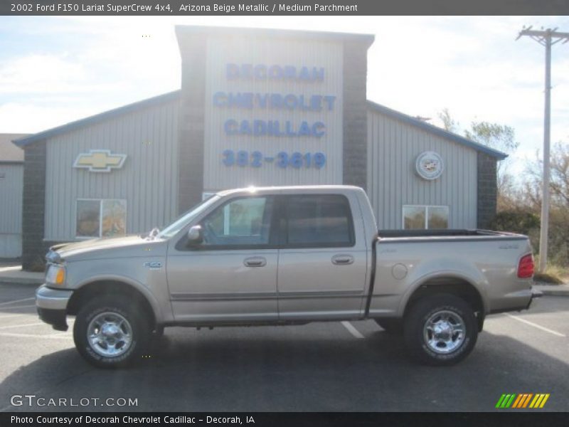 Arizona Beige Metallic / Medium Parchment 2002 Ford F150 Lariat SuperCrew 4x4