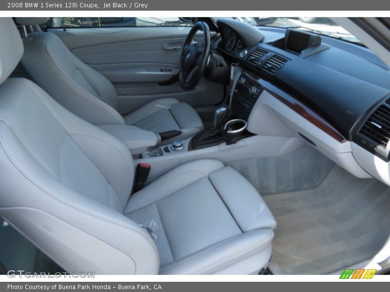 Jet Black / Grey 2008 BMW 1 Series 128i Coupe