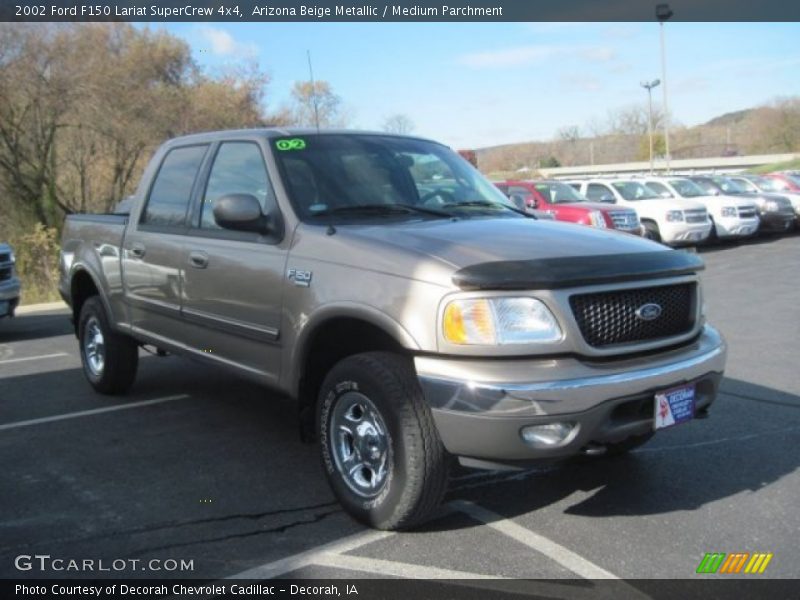 Arizona Beige Metallic / Medium Parchment 2002 Ford F150 Lariat SuperCrew 4x4