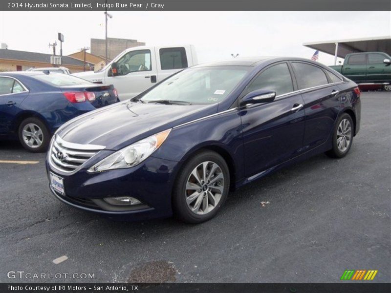 Indigo Blue Pearl / Gray 2014 Hyundai Sonata Limited