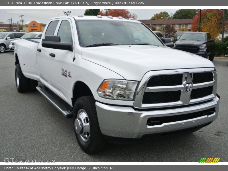 Bright White / Black/Diesel Gray 2014 Ram 3500 Tradesman Crew Cab 4x4 Dually