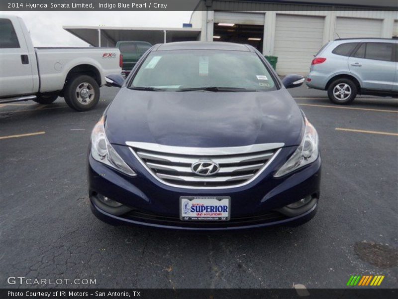 Indigo Blue Pearl / Gray 2014 Hyundai Sonata Limited