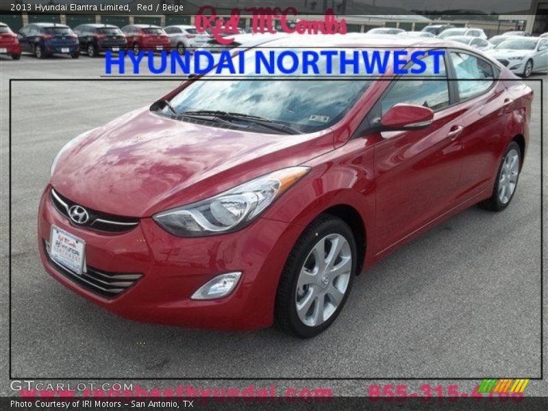 Red / Beige 2013 Hyundai Elantra Limited