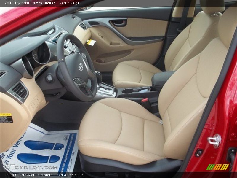 Red / Beige 2013 Hyundai Elantra Limited