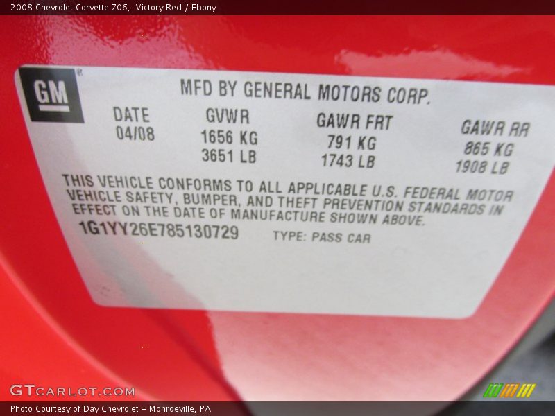 Victory Red / Ebony 2008 Chevrolet Corvette Z06