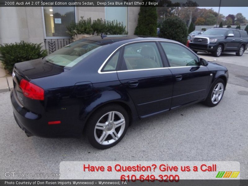Deep Sea Blue Pearl Effect / Beige 2008 Audi A4 2.0T Special Edition quattro Sedan