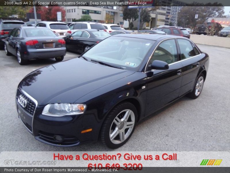 Deep Sea Blue Pearl Effect / Beige 2008 Audi A4 2.0T Special Edition quattro Sedan