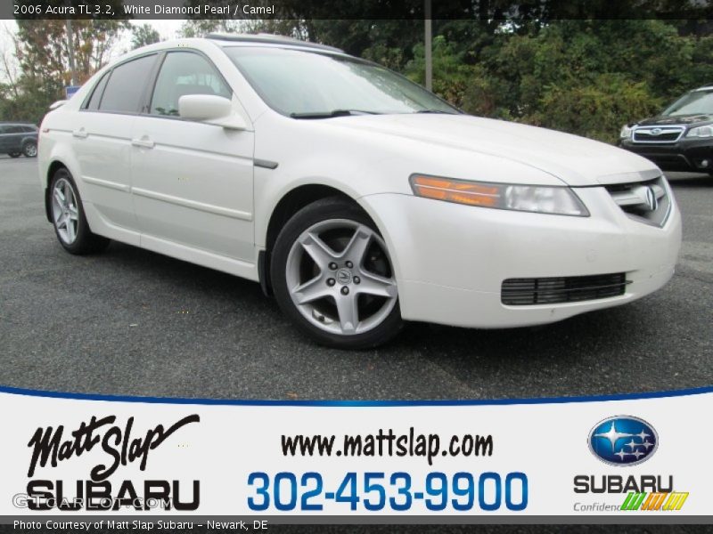 White Diamond Pearl / Camel 2006 Acura TL 3.2