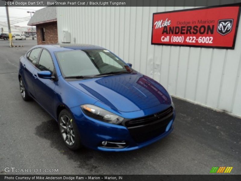 Blue Streak Pearl Coat / Black/Light Tungsten 2014 Dodge Dart SXT