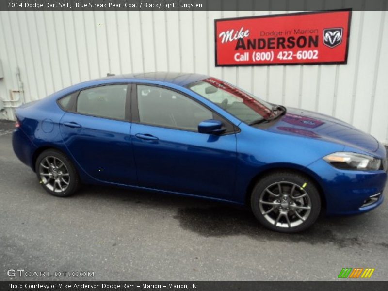 Blue Streak Pearl Coat / Black/Light Tungsten 2014 Dodge Dart SXT