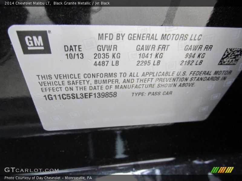 Black Granite Metallic / Jet Black 2014 Chevrolet Malibu LT