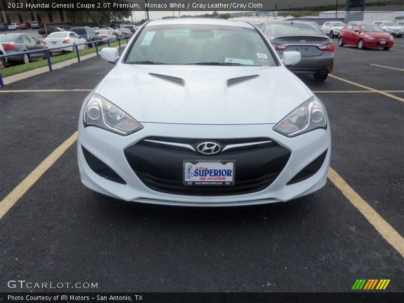 Monaco White / Gray Leather/Gray Cloth 2013 Hyundai Genesis Coupe 2.0T Premium