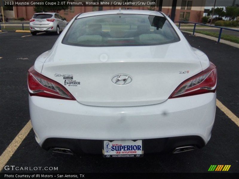 Monaco White / Gray Leather/Gray Cloth 2013 Hyundai Genesis Coupe 2.0T Premium