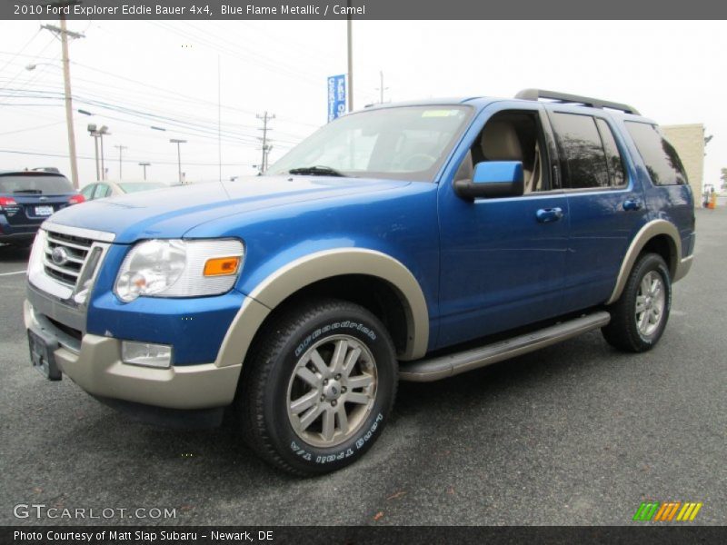 Blue Flame Metallic / Camel 2010 Ford Explorer Eddie Bauer 4x4