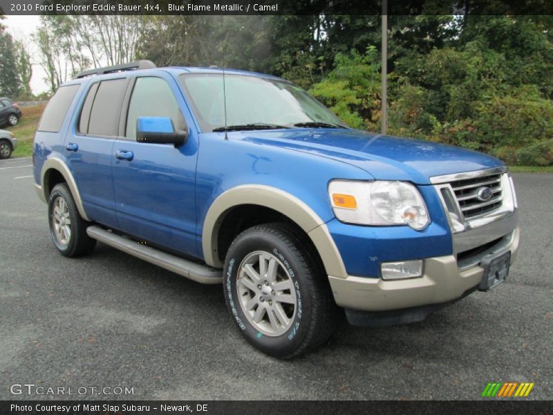 Blue Flame Metallic / Camel 2010 Ford Explorer Eddie Bauer 4x4