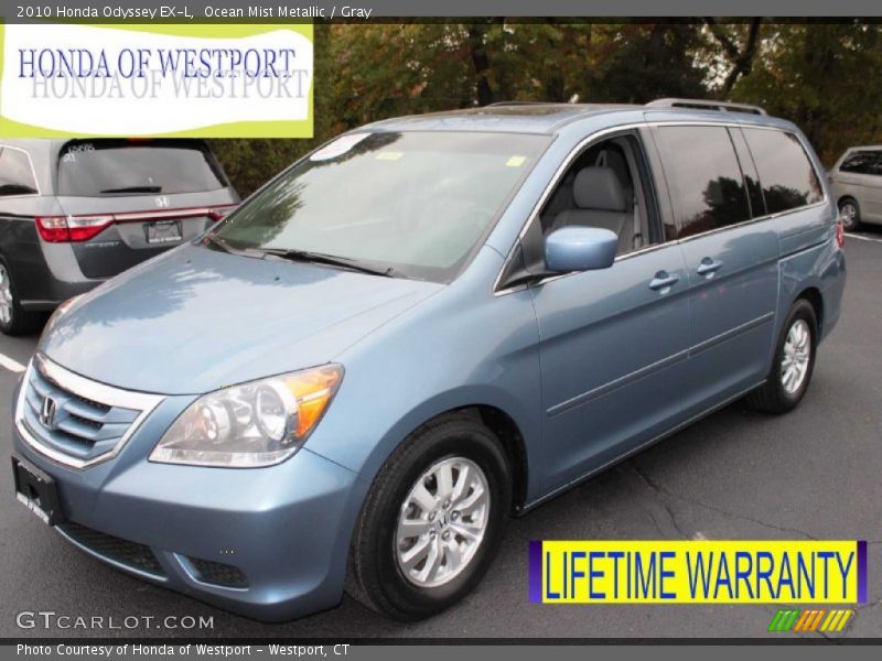 Ocean Mist Metallic / Gray 2010 Honda Odyssey EX-L