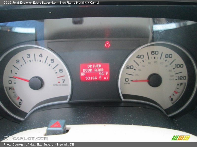 Blue Flame Metallic / Camel 2010 Ford Explorer Eddie Bauer 4x4