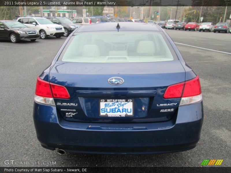 Azurite Blue Pearl / Warm Ivory 2011 Subaru Legacy 2.5i Limited