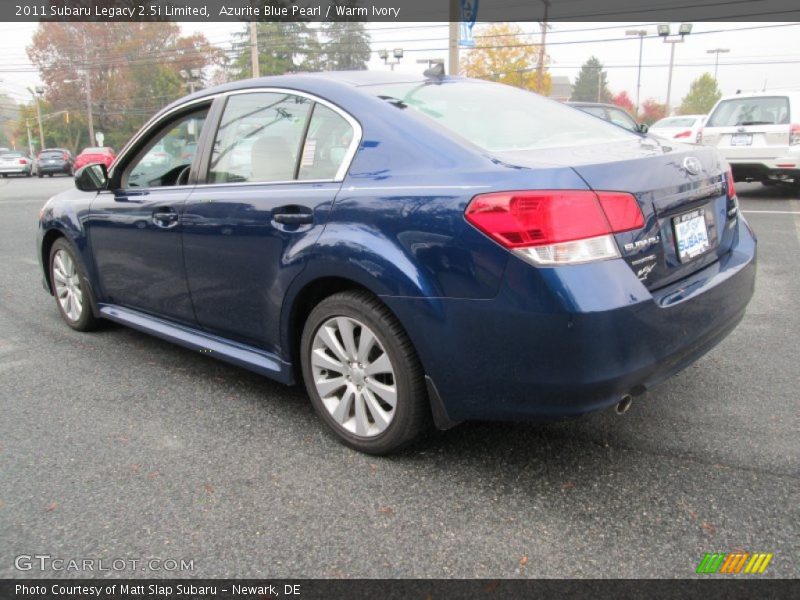 Azurite Blue Pearl / Warm Ivory 2011 Subaru Legacy 2.5i Limited