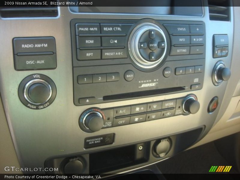 Blizzard White / Almond 2009 Nissan Armada SE