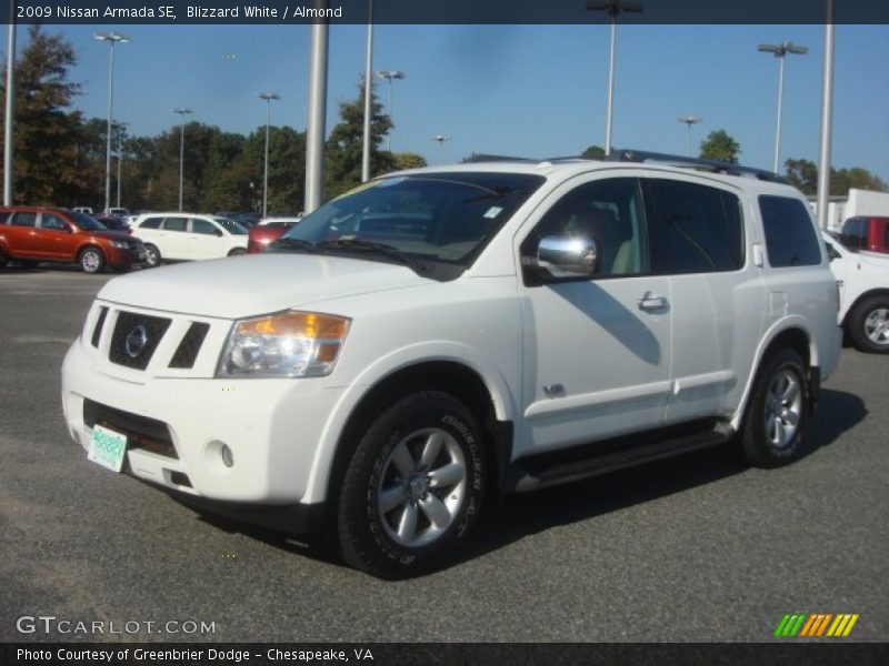 Blizzard White / Almond 2009 Nissan Armada SE