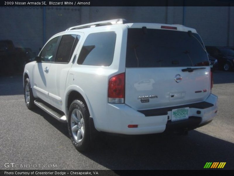 Blizzard White / Almond 2009 Nissan Armada SE