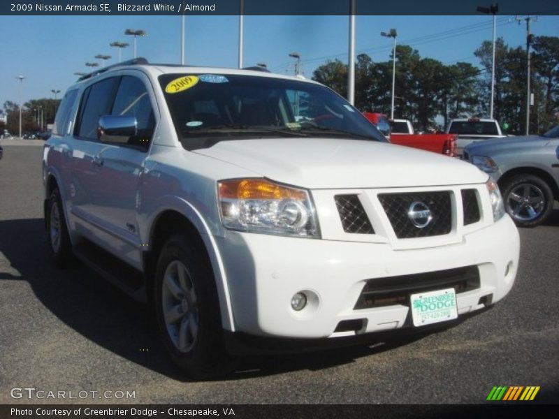 Blizzard White / Almond 2009 Nissan Armada SE