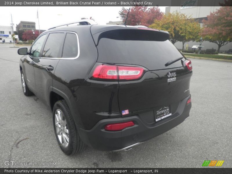 Brilliant Black Crystal Pearl / Iceland - Black/Iceland Gray 2014 Jeep Cherokee Limited