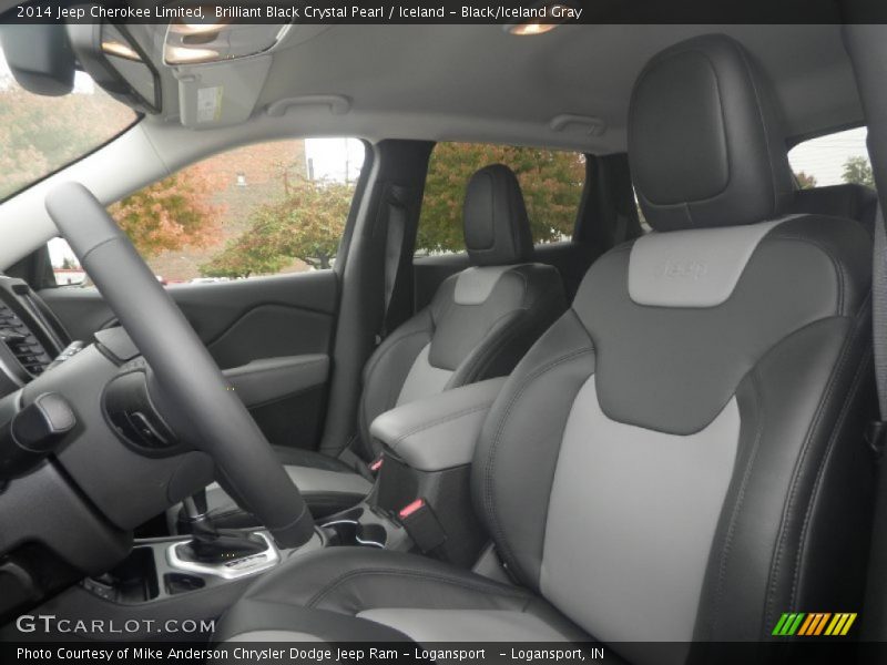 Brilliant Black Crystal Pearl / Iceland - Black/Iceland Gray 2014 Jeep Cherokee Limited