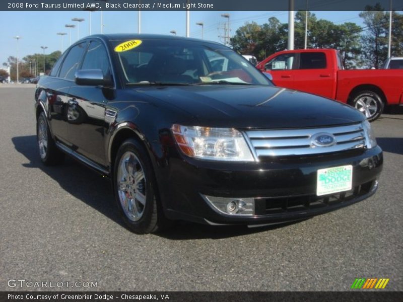 Black Clearcoat / Medium Light Stone 2008 Ford Taurus Limited AWD