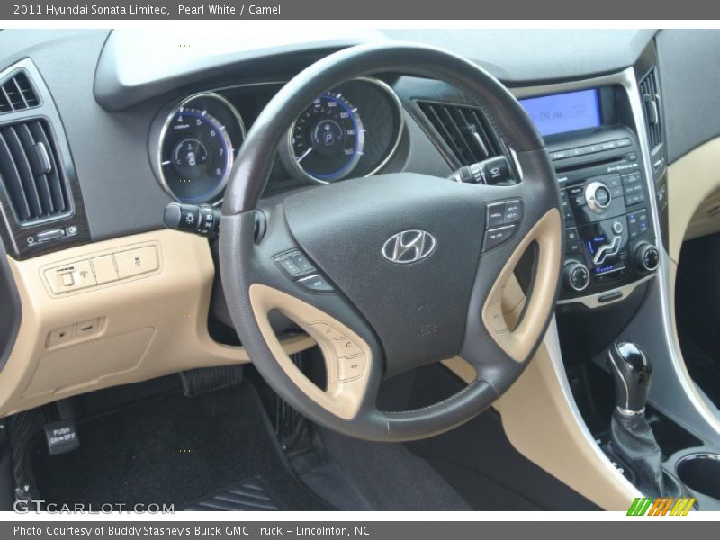 Pearl White / Camel 2011 Hyundai Sonata Limited