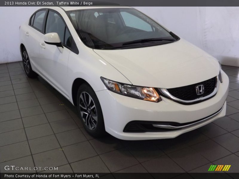 Taffeta White / Beige 2013 Honda Civic EX Sedan