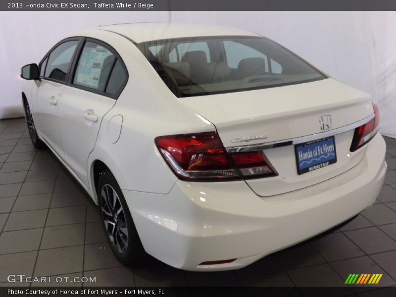 Taffeta White / Beige 2013 Honda Civic EX Sedan
