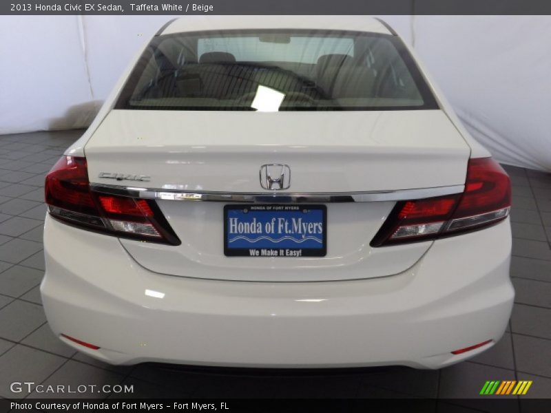 Taffeta White / Beige 2013 Honda Civic EX Sedan