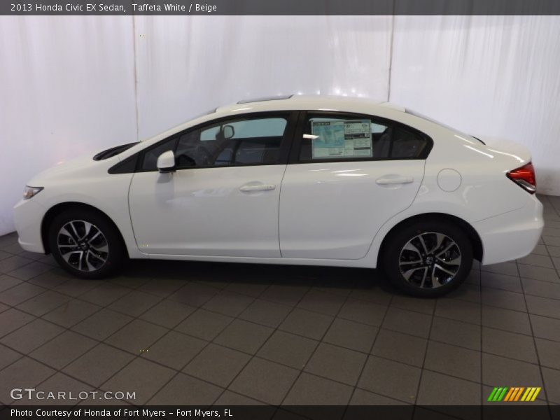 Taffeta White / Beige 2013 Honda Civic EX Sedan