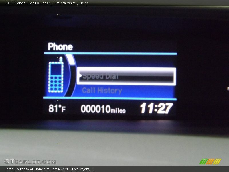 Taffeta White / Beige 2013 Honda Civic EX Sedan