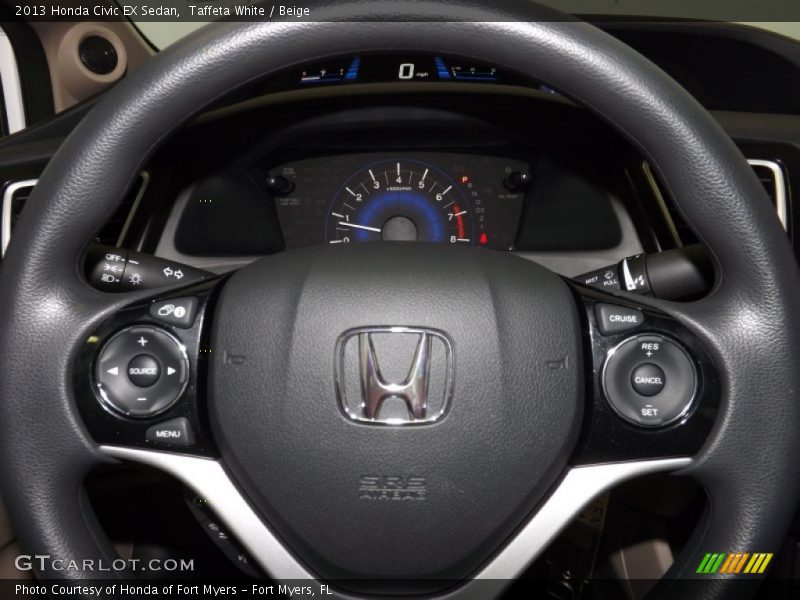Taffeta White / Beige 2013 Honda Civic EX Sedan