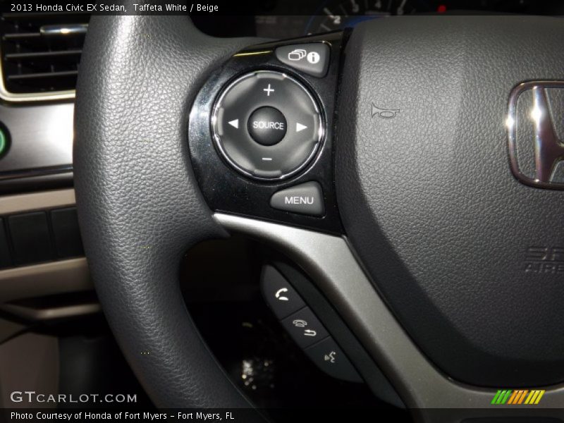 Taffeta White / Beige 2013 Honda Civic EX Sedan