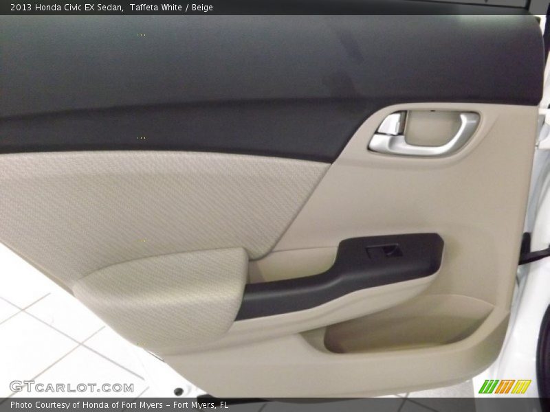 Taffeta White / Beige 2013 Honda Civic EX Sedan