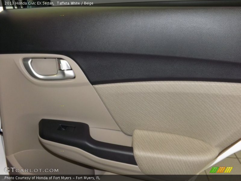 Taffeta White / Beige 2013 Honda Civic EX Sedan