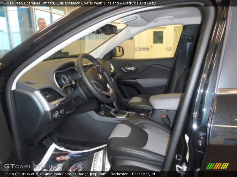 Brilliant Black Crystal Pearl / Iceland - Black/Iceland Gray 2014 Jeep Cherokee Limited