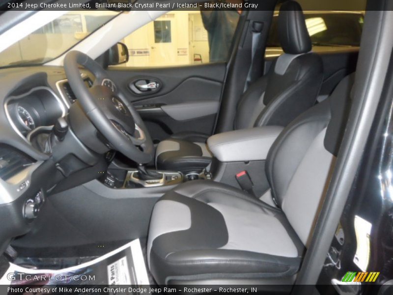 Brilliant Black Crystal Pearl / Iceland - Black/Iceland Gray 2014 Jeep Cherokee Limited