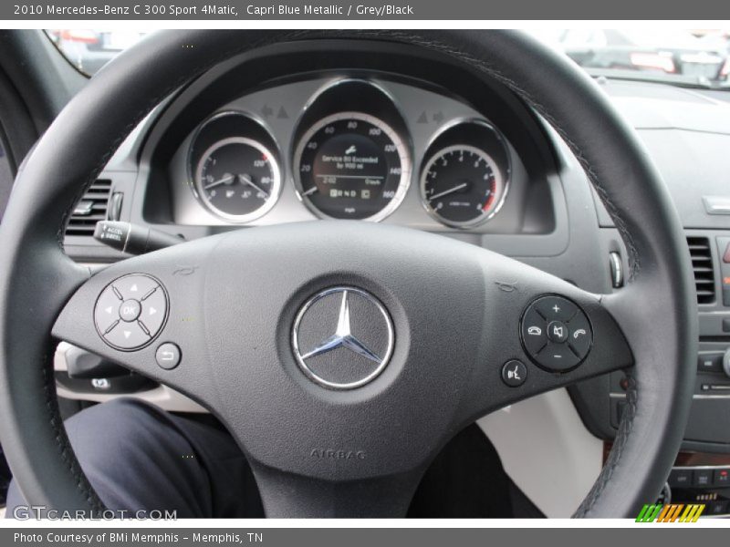 Capri Blue Metallic / Grey/Black 2010 Mercedes-Benz C 300 Sport 4Matic