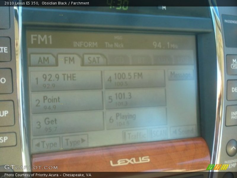 Obsidian Black / Parchment 2010 Lexus ES 350