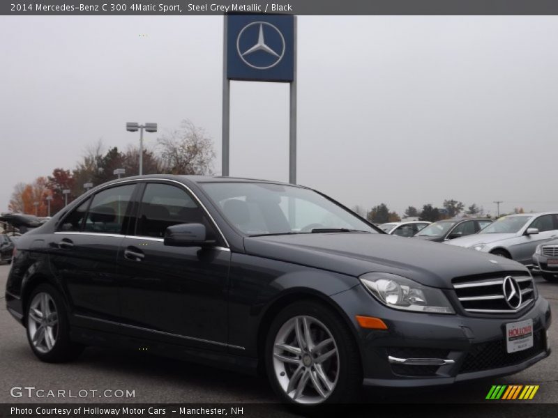 Steel Grey Metallic / Black 2014 Mercedes-Benz C 300 4Matic Sport