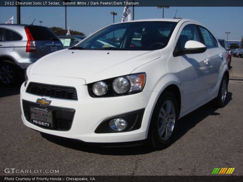 Summit White / Dark Pewter/Dark Titanium 2012 Chevrolet Sonic LT Sedan