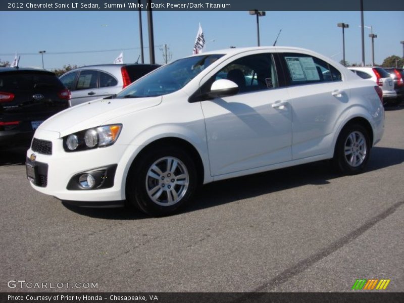 Summit White / Dark Pewter/Dark Titanium 2012 Chevrolet Sonic LT Sedan