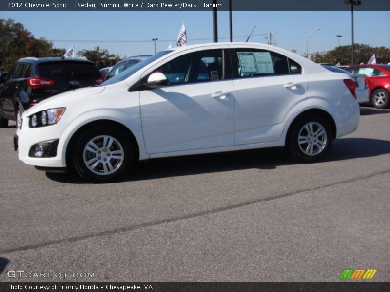 Summit White / Dark Pewter/Dark Titanium 2012 Chevrolet Sonic LT Sedan