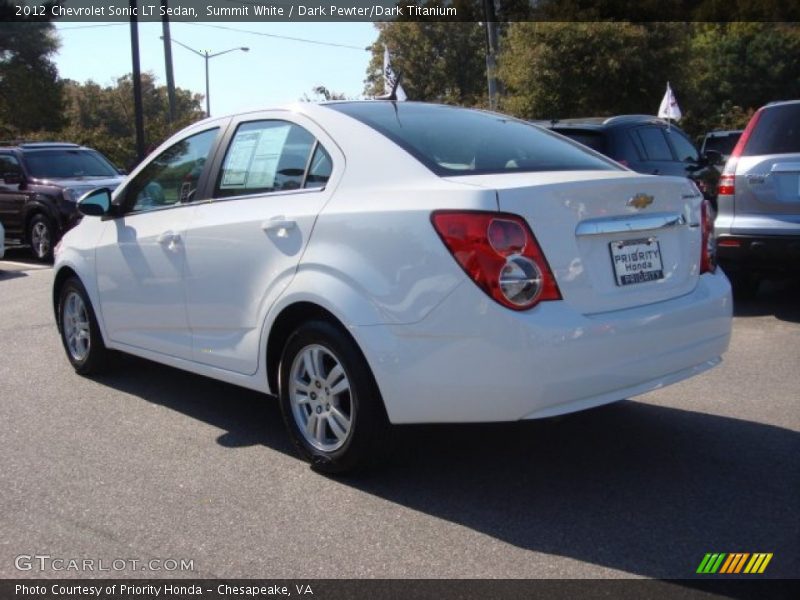 Summit White / Dark Pewter/Dark Titanium 2012 Chevrolet Sonic LT Sedan