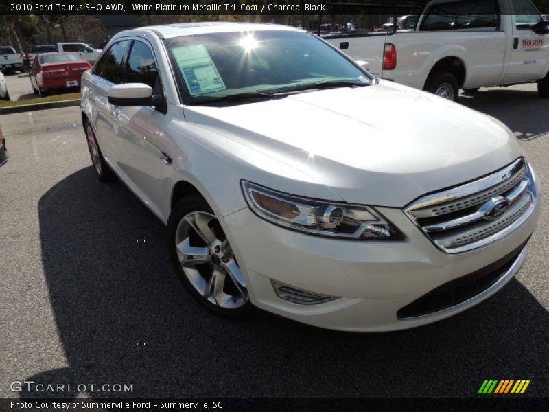 White Platinum Metallic Tri-Coat / Charcoal Black 2010 Ford Taurus SHO AWD